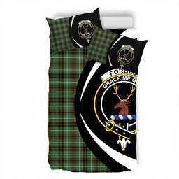 ScotsTee Shop Scottish Forbes of Druinnor Ancient Clan Badge Tartan Bedding Set Circle Style