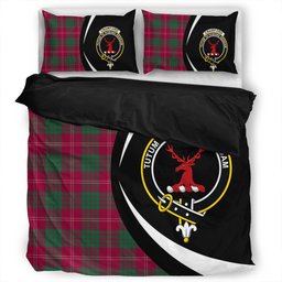 ScotsTee Shop Scottish Crawford Red Modern Clan Badge Tartan Bedding Set Circle Style