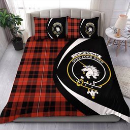ScotsTee Shop Scottish Cunningham Ancient Clan Badge Tartan Bedding Set Circle Style
