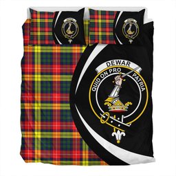 ScotsTee Shop Scottish Dewar Clan Badge Tartan Bedding Set Circle Style
