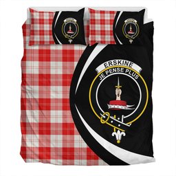 ScotsTee Shop Scottish Erskine Red Clan Badge Tartan Bedding Set Circle Style