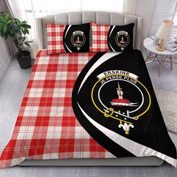 ScotsTee Shop Scottish Erskine Red Clan Badge Tartan Bedding Set Circle Style