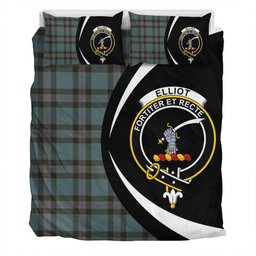 ScotsTee Shop Scottish Elliot (Ellot) Weathered Clan Badge Tartan Bedding Set Circle Style