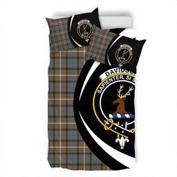 ScotsTee Shop Scottish Davidson of Tulloch Weathered Clan Badge Tartan Bedding Set Circle Style