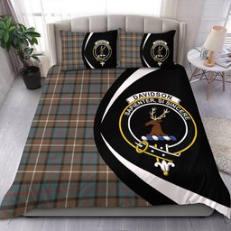 ScotsTee Shop Scottish Davidson of Tulloch Weathered Clan Badge Tartan Bedding Set Circle Style