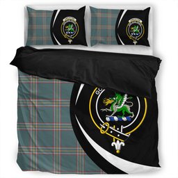 ScotsTee Shop Scottish Crichton (Creighton) Weathered Clan Badge Tartan Bedding Set Circle Style