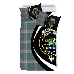ScotsTee Shop Scottish Crichton (Creighton) Weathered Clan Badge Tartan Bedding Set Circle Style