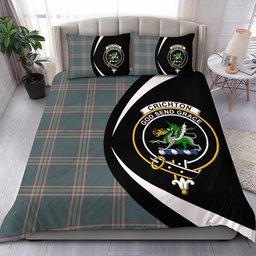 ScotsTee Shop Scottish Crichton (Creighton) Weathered Clan Badge Tartan Bedding Set Circle Style