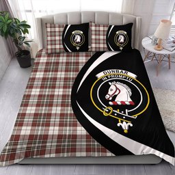 ScotsTee Shop Scottish Dunbar Plaid Weathered Clan Badge Tartan Bedding Set Circle Style