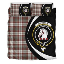 ScotsTee Shop Scottish Dunbar Plaid Weathered Clan Badge Tartan Bedding Set Circle Style