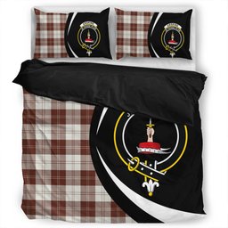 ScotsTee Shop Scottish Erskine Burgundy Clan Badge Tartan Bedding Set Circle Style
