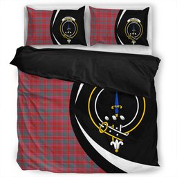 ScotsTee Shop Scottish Dalziel Weathered Clan Badge Tartan Bedding Set Circle Style