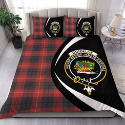 ScotsTee Shop Scottish Douglas of Roxburgh Weathered Clan Badge Tartan Bedding Set Circle Style