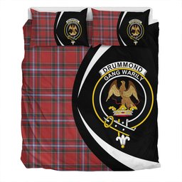 ScotsTee Shop Scottish Drummond of Fingask Weathered Clan Badge Tartan Bedding Set Circle Style