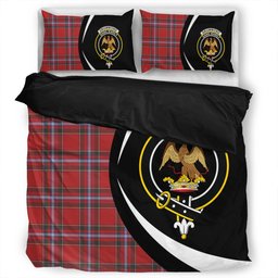 ScotsTee Shop Scottish Drummond of Fingask Weathered Clan Badge Tartan Bedding Set Circle Style