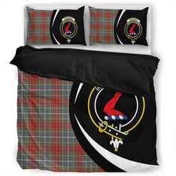 ScotsTee Shop Scottish Crozier Weathered Clan Badge Tartan Bedding Set Circle Style