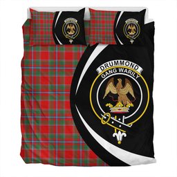 ScotsTee Shop Scottish Drummond of Perth Modern Clan Badge Tartan Bedding Set Circle Style