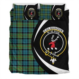 ScotsTee Shop Scottish Colquhoun (Cowans) Ancient Clan Badge Tartan Bedding Set Circle Style