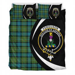 ScotsTee Shop Scottish Ferguson Ancient Clan Badge Tartan Bedding Set Circle Style