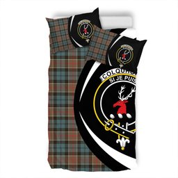 ScotsTee Shop Scottish Colquhoun (Cowans) Weathered Clan Badge Tartan Bedding Set Circle Style