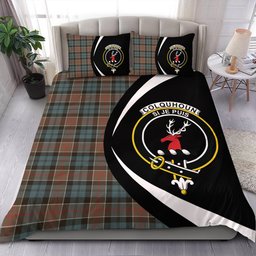 ScotsTee Shop Scottish Colquhoun (Cowans) Weathered Clan Badge Tartan Bedding Set Circle Style