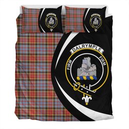 ScotsTee Shop Scottish Dalrymple of Castleton Weathered Clan Badge Tartan Bedding Set Circle Style