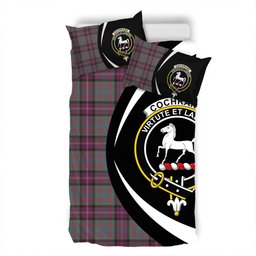 ScotsTee Shop Scottish Cochrane (Cochran) Weathered Clan Badge Tartan Bedding Set Circle Style