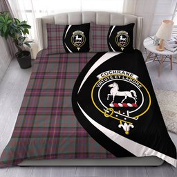 ScotsTee Shop Scottish Cochrane (Cochran) Weathered Clan Badge Tartan Bedding Set Circle Style
