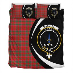 ScotsTee Shop Scottish Dalziel Modern Clan Badge Tartan Bedding Set Circle Style