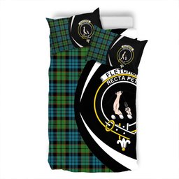 ScotsTee Shop Scottish Fletcher Family Ancient Clan Badge Tartan Bedding Set Circle Style