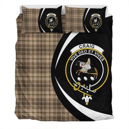 ScotsTee Shop Scottish Craig (Craigie) Weathered Clan Badge Tartan Bedding Set Circle Style