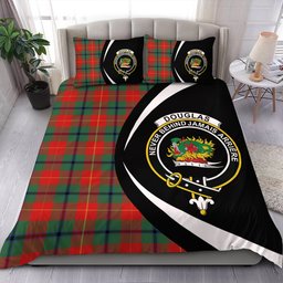 ScotsTee Shop Scottish Douglas of Roxburgh Modern Clan Badge Tartan Bedding Set Circle Style