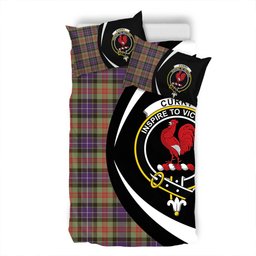 ScotsTee Shop Scottish Curry (Currie) Weathered Clan Badge Tartan Bedding Set Circle Style