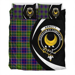 ScotsTee Shop Scottish Arnott Clan Badge Tartan Bedding Set Circle Style