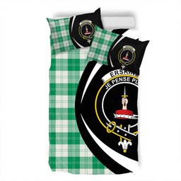 ScotsTee Shop Scottish Erskine Green Clan Badge Tartan Bedding Set Circle Style