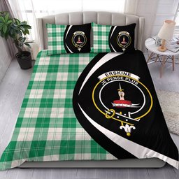ScotsTee Shop Scottish Erskine Green Clan Badge Tartan Bedding Set Circle Style