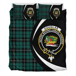 ScotsTee Shop Scottish Douglas Modern Clan Badge Tartan Bedding Set Circle Style