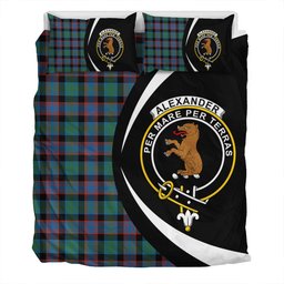 ScotsTee Shop Scottish Alexander Hunting Ancient Clan Badge Tartan Bedding Set Circle Style