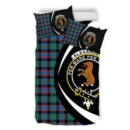 ScotsTee Shop Scottish Alexander Hunting Ancient Clan Badge Tartan Bedding Set Circle Style