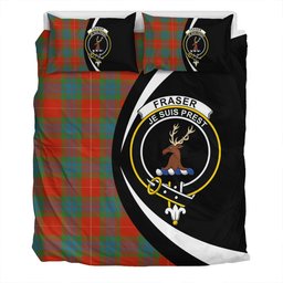 ScotsTee Shop Scottish Fraser Ancient Clan Badge Tartan Bedding Set Circle Style