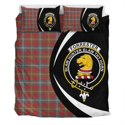 ScotsTee Shop Scottish Forrester Weathered Clan Badge Tartan Bedding Set Circle Style