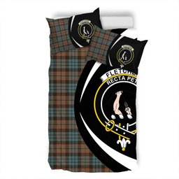 ScotsTee Shop Scottish Fletcher Family Weathered Clan Badge Tartan Bedding Set Circle Style