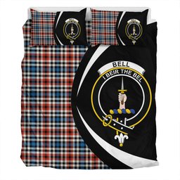 ScotsTee Shop Scottish Bell Border (Bell Southern Bell) Ancient Clan Badge Tartan Bedding Set Circle Style