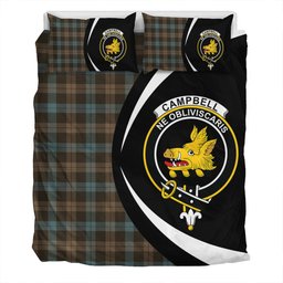 ScotsTee Shop Scottish Campbell of Lochawe Weathered 2 Clan Badge Tartan Bedding Set Circle Style