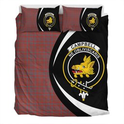 ScotsTee Shop Scottish Campbell of Loudon Plaid Weathered 2 Clan Badge Tartan Bedding Set Circle Style