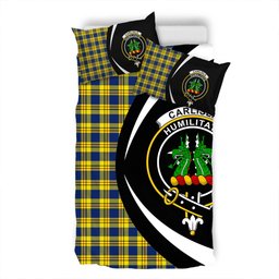 ScotsTee Shop Scottish Carlisle (Carlill) Modern Clan Badge Tartan Bedding Set Circle Style