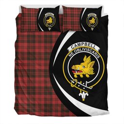 ScotsTee Shop Scottish Campbell of Lochlane Weathered 2 Clan Badge Tartan Bedding Set Circle Style