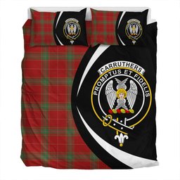 ScotsTee Shop Scottish Carruthers Modern Clan Badge Tartan Bedding Set Circle Style