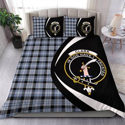 ScotsTee Shop Scottish Clark Ancient Clan Badge Tartan Bedding Set Circle Style