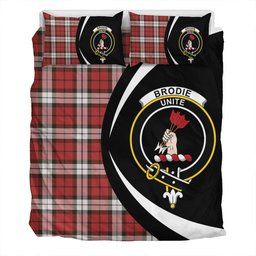 ScotsTee Shop Scottish Brodie Dress Weathered Clan Badge Tartan Bedding Set Circle Style